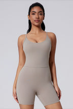 Backless Sexy Slim Butt Lifting Yoga Short Jumpsuit