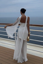 Off Shoulder Strapless Sleeveless Bodycon Midi Prom Dress