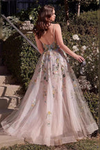 Embellished Spaghetti Strap Ball Gown Prom Dress
