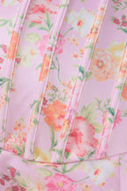 Spliced Fishbone Tube Sweet Floral Dress