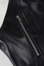 Contrast Panel Cropped Biker Jacket