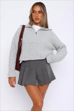 Zip Neck Knit Sweater