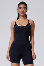 Backless Sexy Slim Butt Lifting Yoga Short Jumpsuit