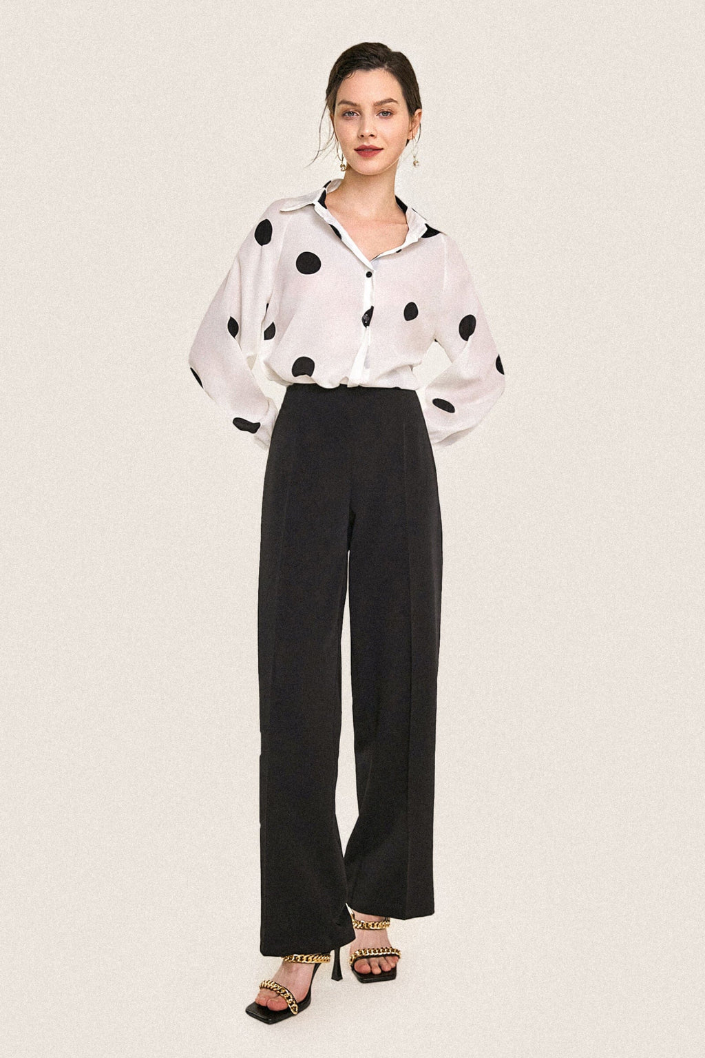 Black Tie Waist Straight Leg Pants