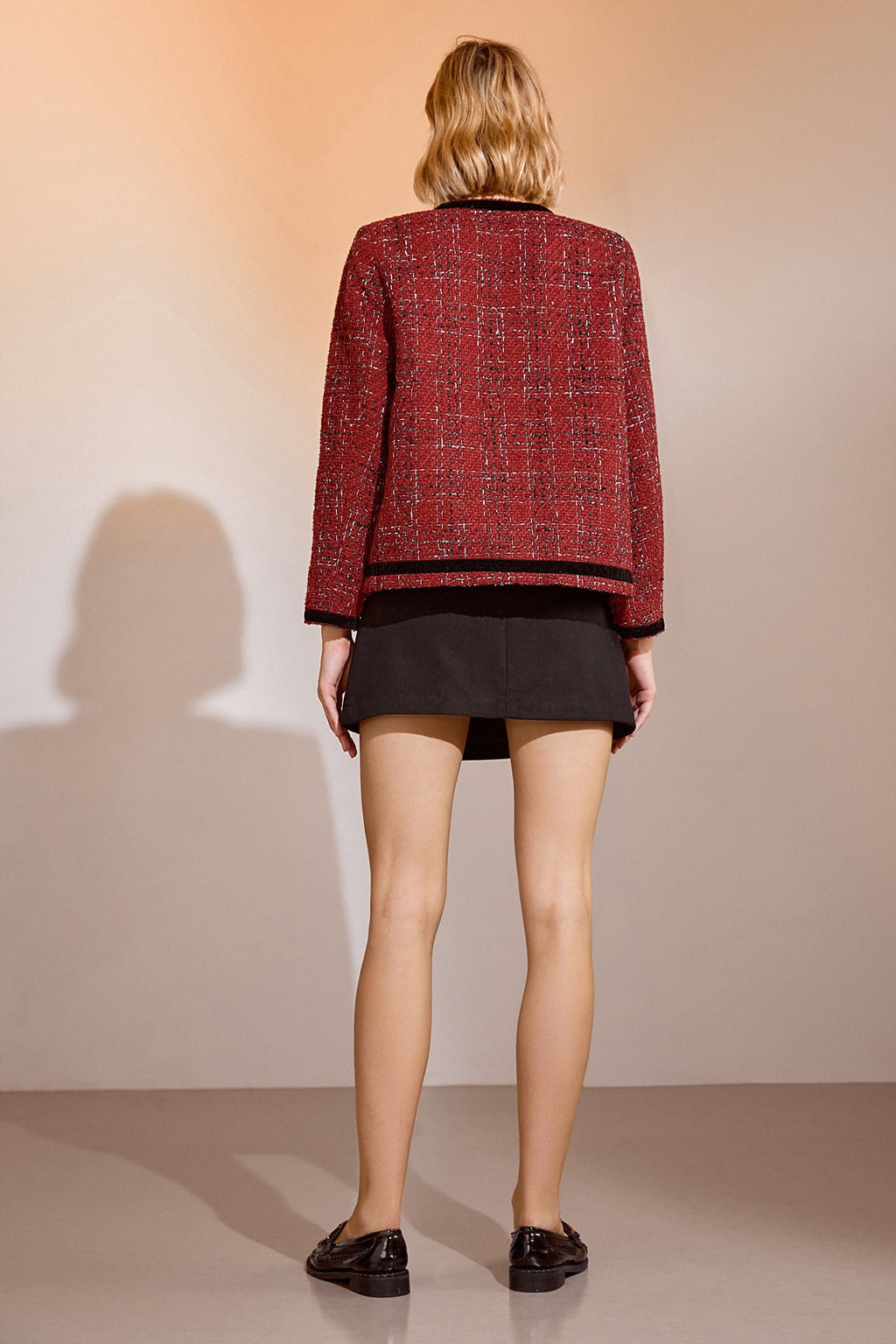 Finlay Fire Brick Bow Textured Jacket Set