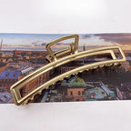 Gold Tone Round Openwork Hair Claw