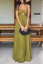 Hollow Out Spaghetti Maxi Dress