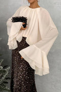 CREAM RUFFLED BLOUSE