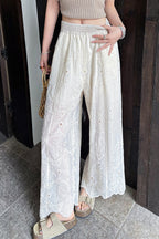 Hollow Out Lace Wide Leg Summer Pants