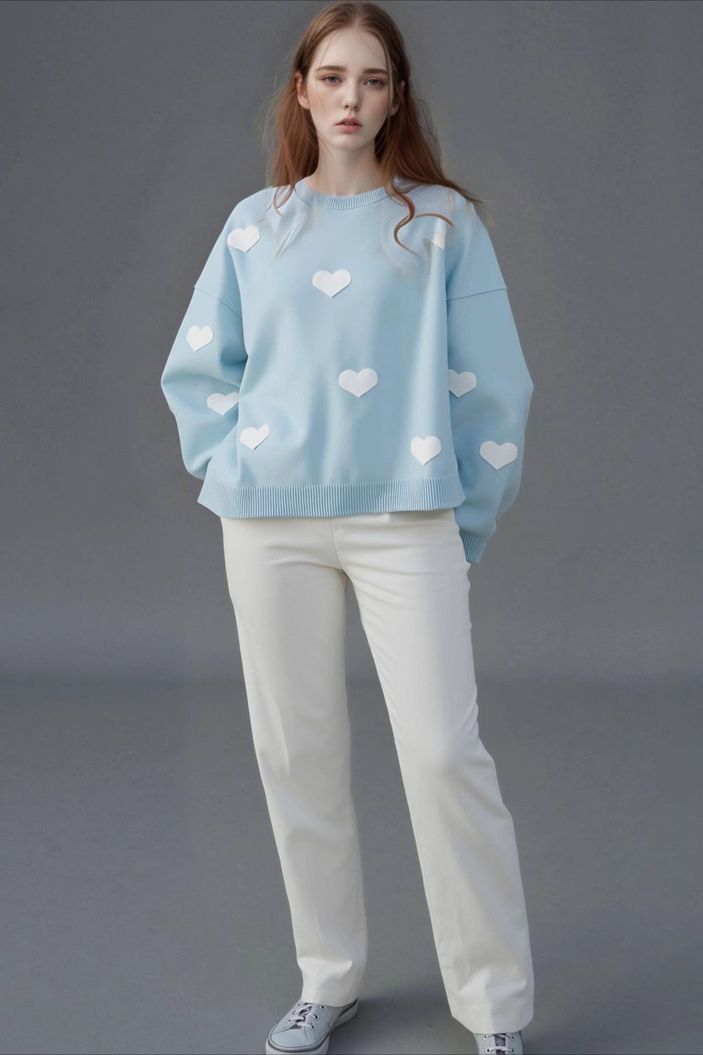 Heart Jacquard Knit Sweater