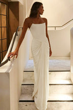 Boned LaceUp Strapless Party Dress