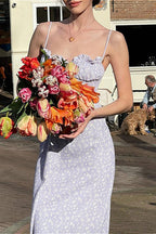 Ruffle Spaghetti Strap Maxi Floral Dress