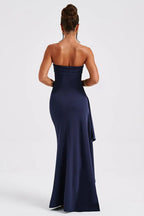Off-Shoulder Strapless Backless High Slit Sexy Party Dress