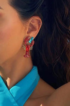 Fashionable Diamond Lobster-shaped Holiday Earrings