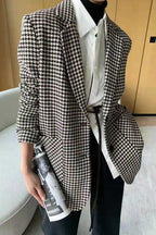 Houndstooth Wool Blazer