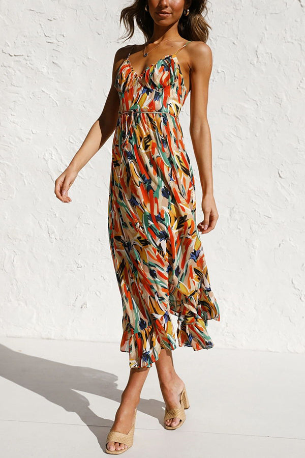 Rocío Chic Colorful Midi Dress Elevated Occasion Wear