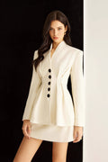 Tailored Ruched Waist Blazer