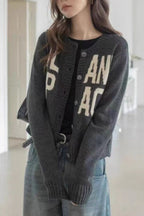 Loose Fit Letter Embroidery Sweater
