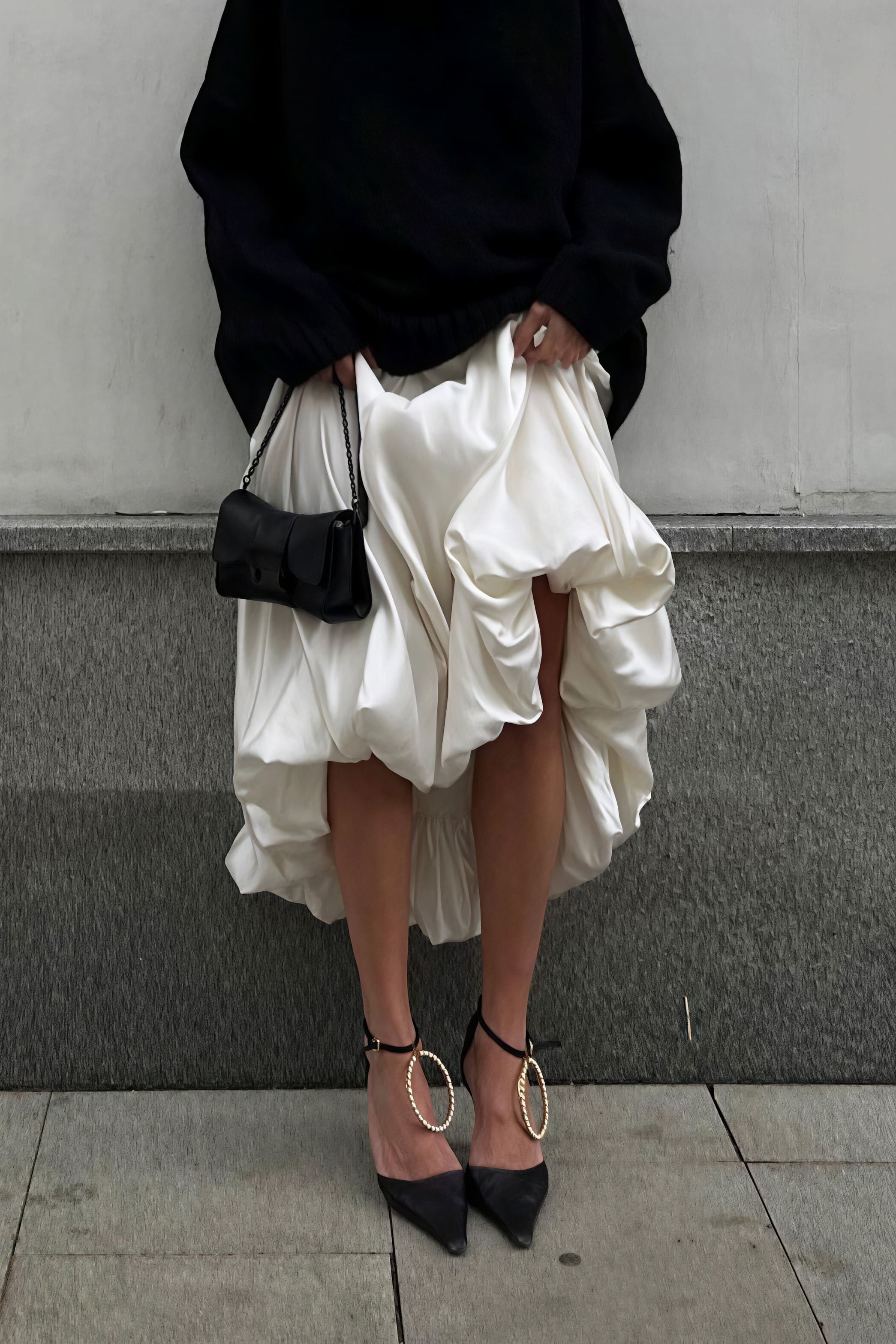 Simple High Waist Flared Skirt