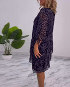 Verónica Chic Dress with Dot Print Silhouette Collection