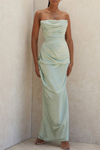 Sexy Strapless Slit Elegant Formal Dress