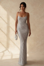 Sequin Diamond Bodycon Maxi Dress