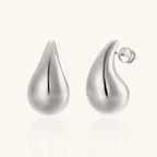 Polished Teardrop Gold Plated Gourd Stud Earrings