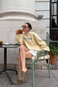 Crew Neck Letter Jacquard Sweater