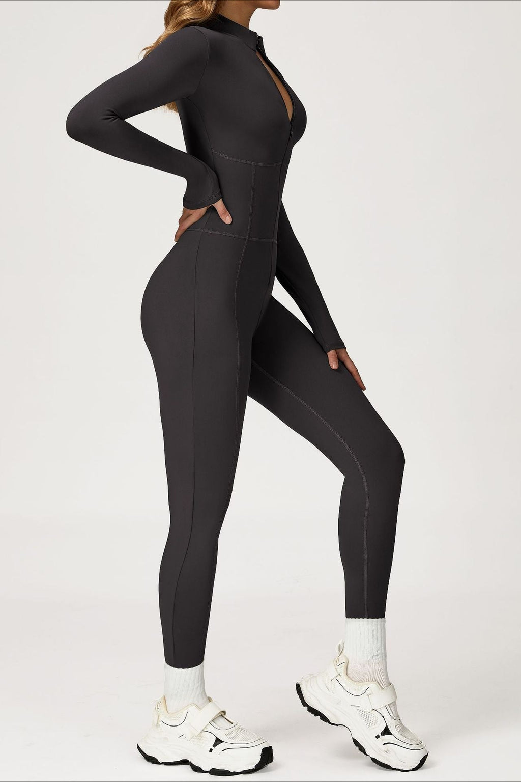 Fleece Lined Slim Thermal Yoga Workout Jumpsuit