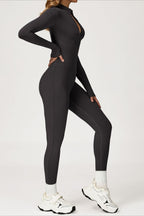 Fleece Lined Slim Thermal Yoga Workout Jumpsuit