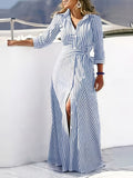 Verónica Chic Striped Maxi Dress Elevated Occasion Wear