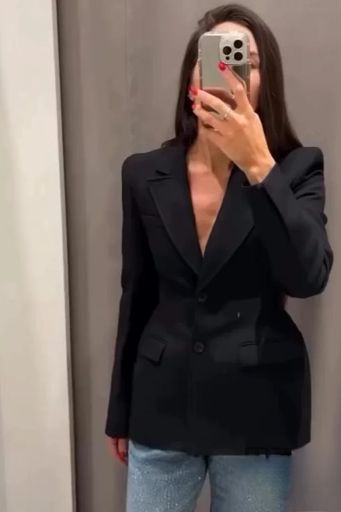 Elegant Fitted SingleButton Blazer