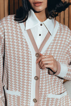 Houndstooth Long Sleeve Cardigan