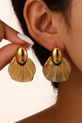 Fashion Stainless Steel Gold-plated Ginkgo Leaf Earrings