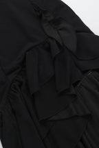 Halter Deep V Ruffled Bodycon Party Dress
