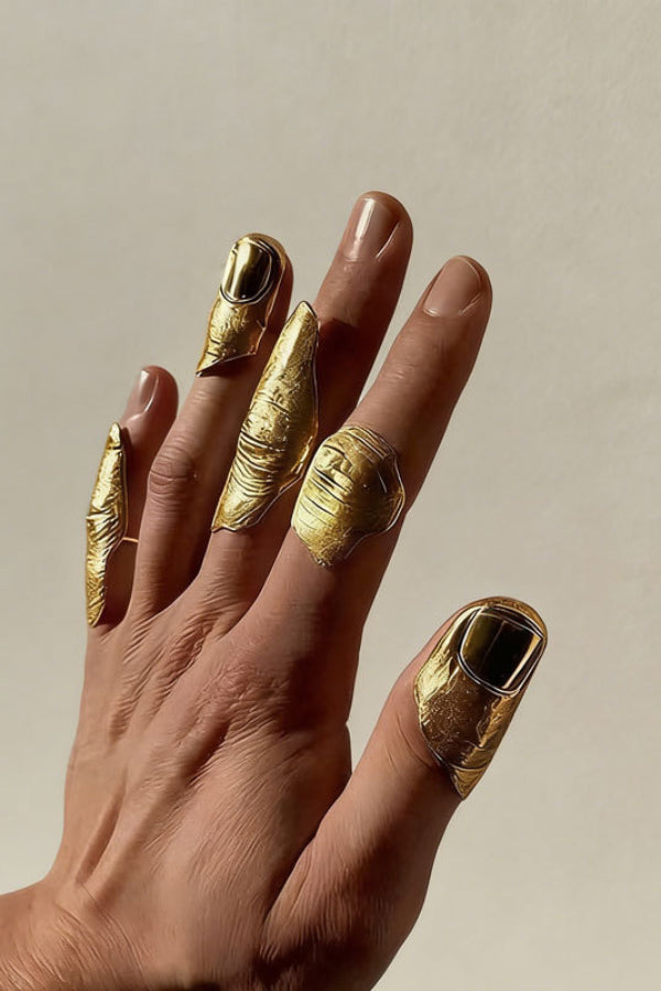 Fashionable Irregular Pleated Metal Ring