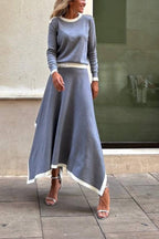 Long Sleeve Skirt Two Piece Set