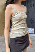 Camo Print Racerback Tank Top