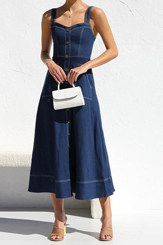 Casual ButtonUp Denim Dress