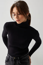 High Neck Pullover Slouchy Knit Sweater