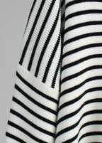 Mariner – Striped V-Neck Knit Sweater with Wide Sleeves
