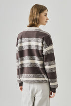 Loose Fit Round Neck Striped Sweater