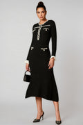 Jamie Trim Pearl Knit Midi Dress