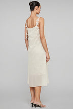 Wrenk Sleeveless Embroidered Flower Midi Dress