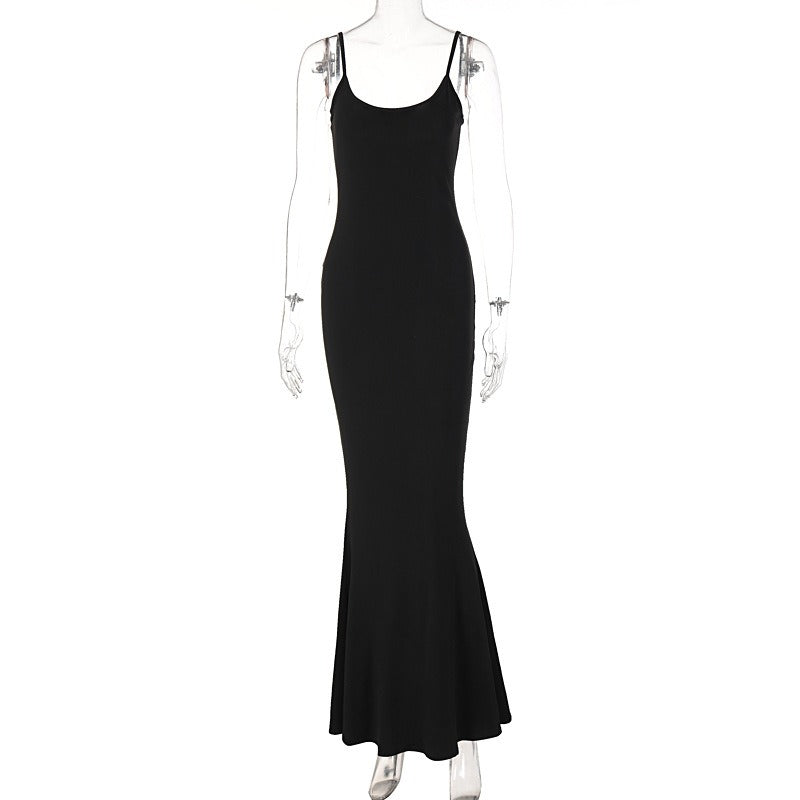 Casual Sleeveless High Waisted Slim Fit Camisole Long Dress