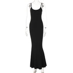 Casual Sleeveless High Waisted Slim Fit Camisole Long Dress