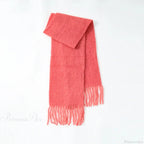 80% Wool Blend Solid Color Tassel Scarf for Women - Autumn Winter Collection