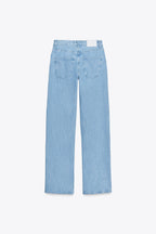STRAIGHT LEG MID-RISE COMBINED JEANS
