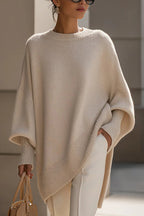 Solid Color Round Neck Long-sleeved Casual Loose Knit Sweater
