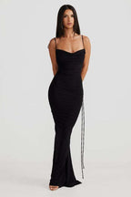 Solid Color Bodycon Slip Party Dress